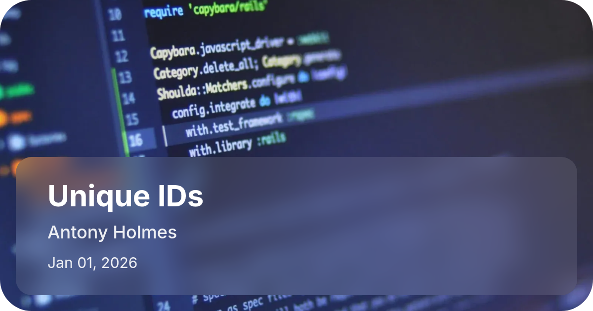 Unique Player Ids Unique IDs - Antony Holmes